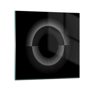 Quadro em vidro - Sol preto - 40x40 cm