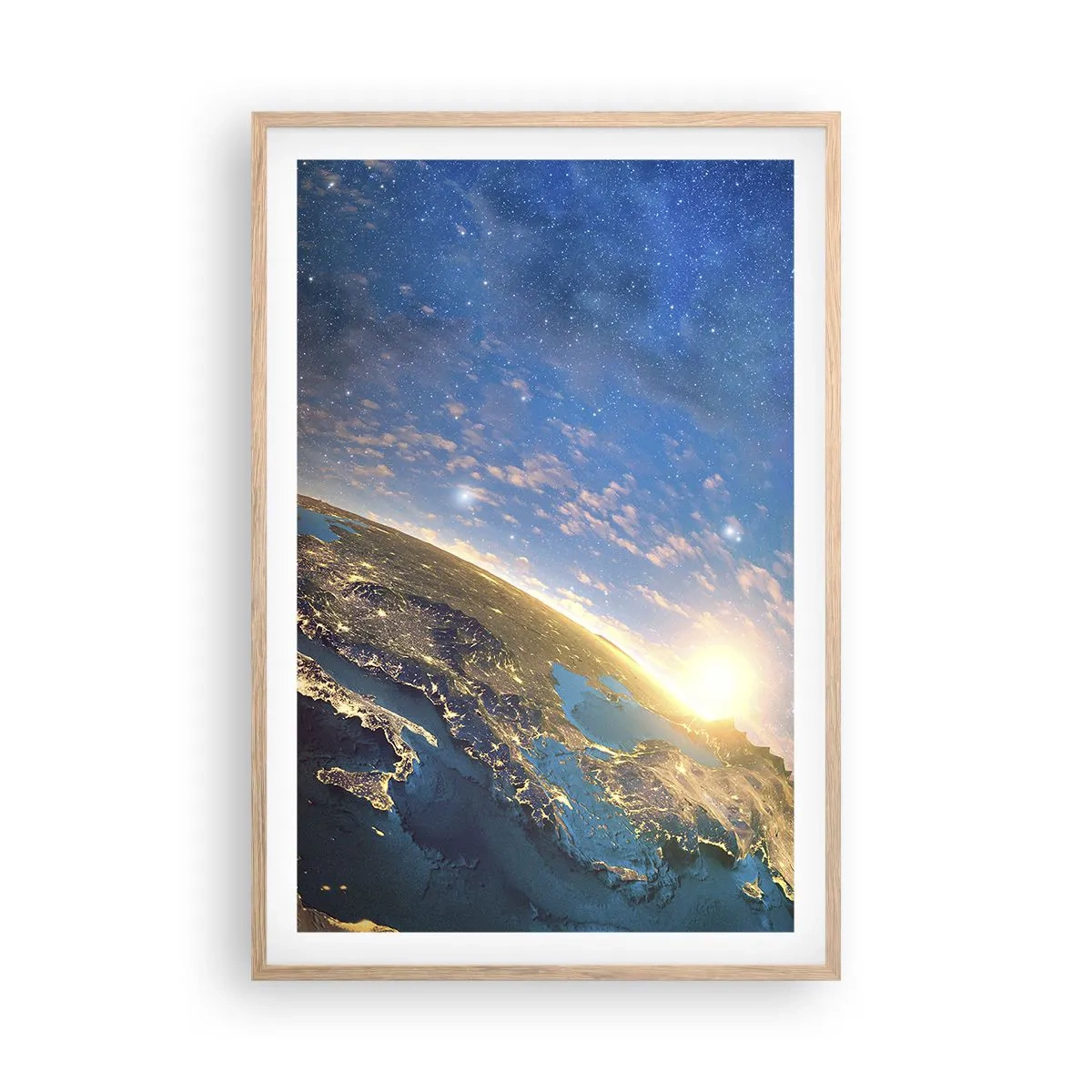 Pôster com moldura de carvalho claro - Vamos olhar para nós mesmos à distância - 61x91 cm