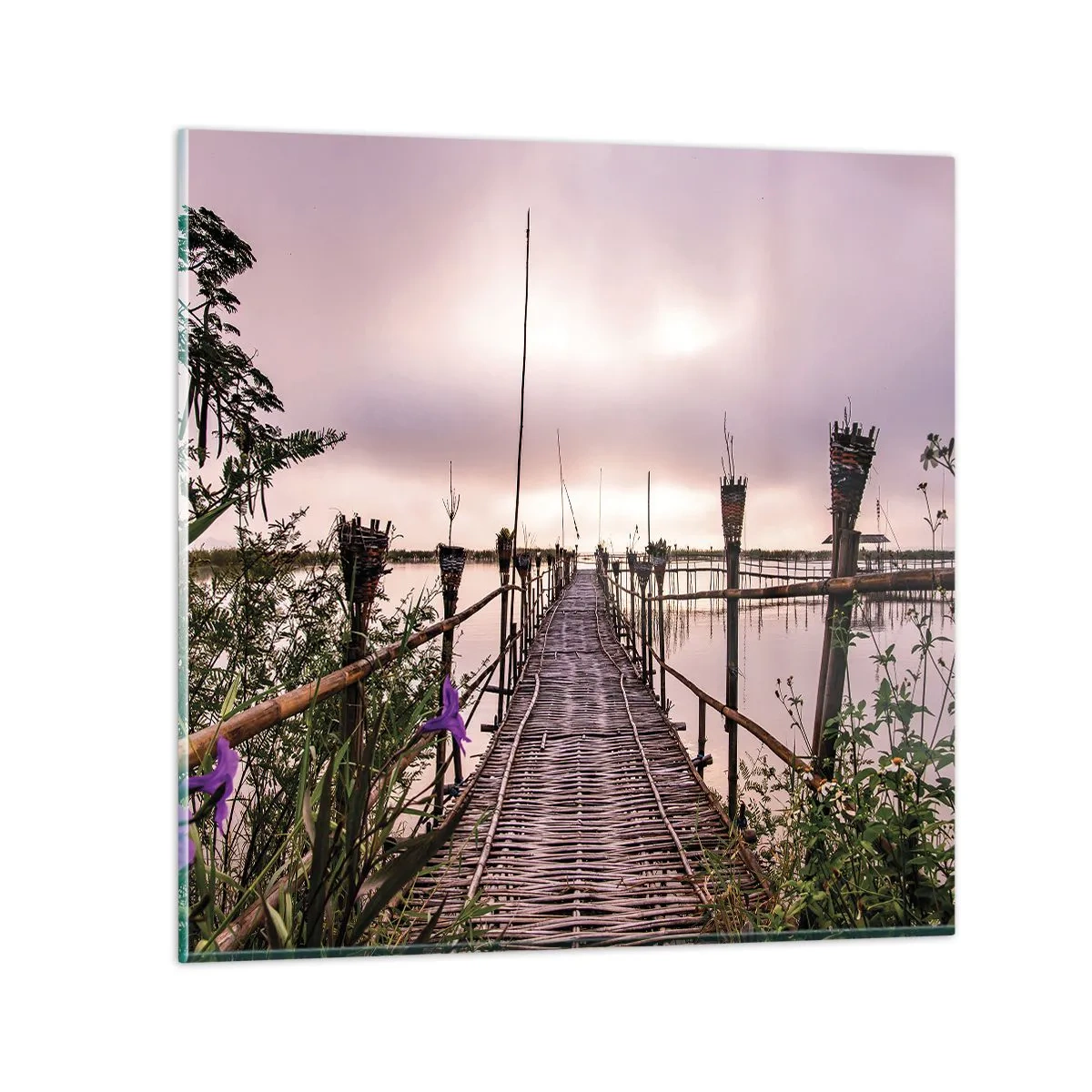 Quadro em vidro - Paz e tranquilidade da Ásia - 40x40 cm