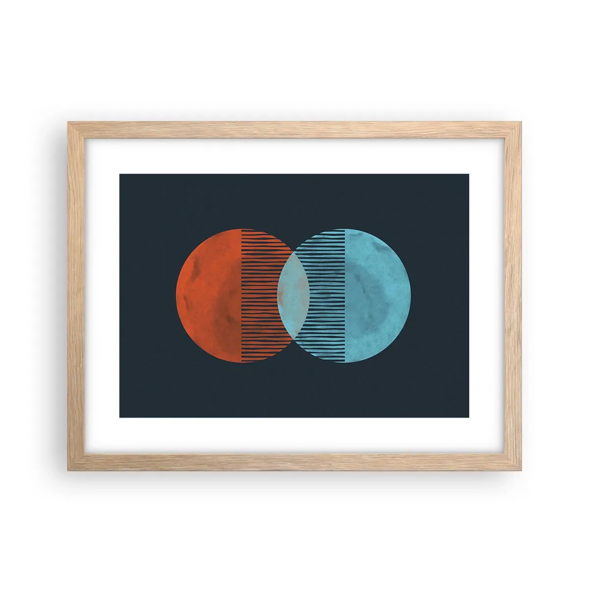 Pôster com moldura de carvalho claro - Fantasia astronómica - 40x30 cm