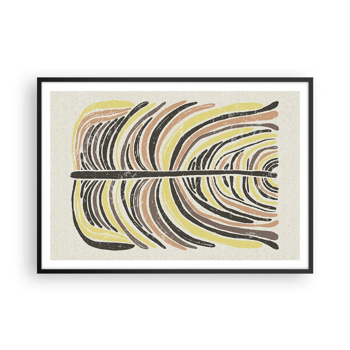Pôster com moldura preta - Abstração cheia de vida - 100x70 cm