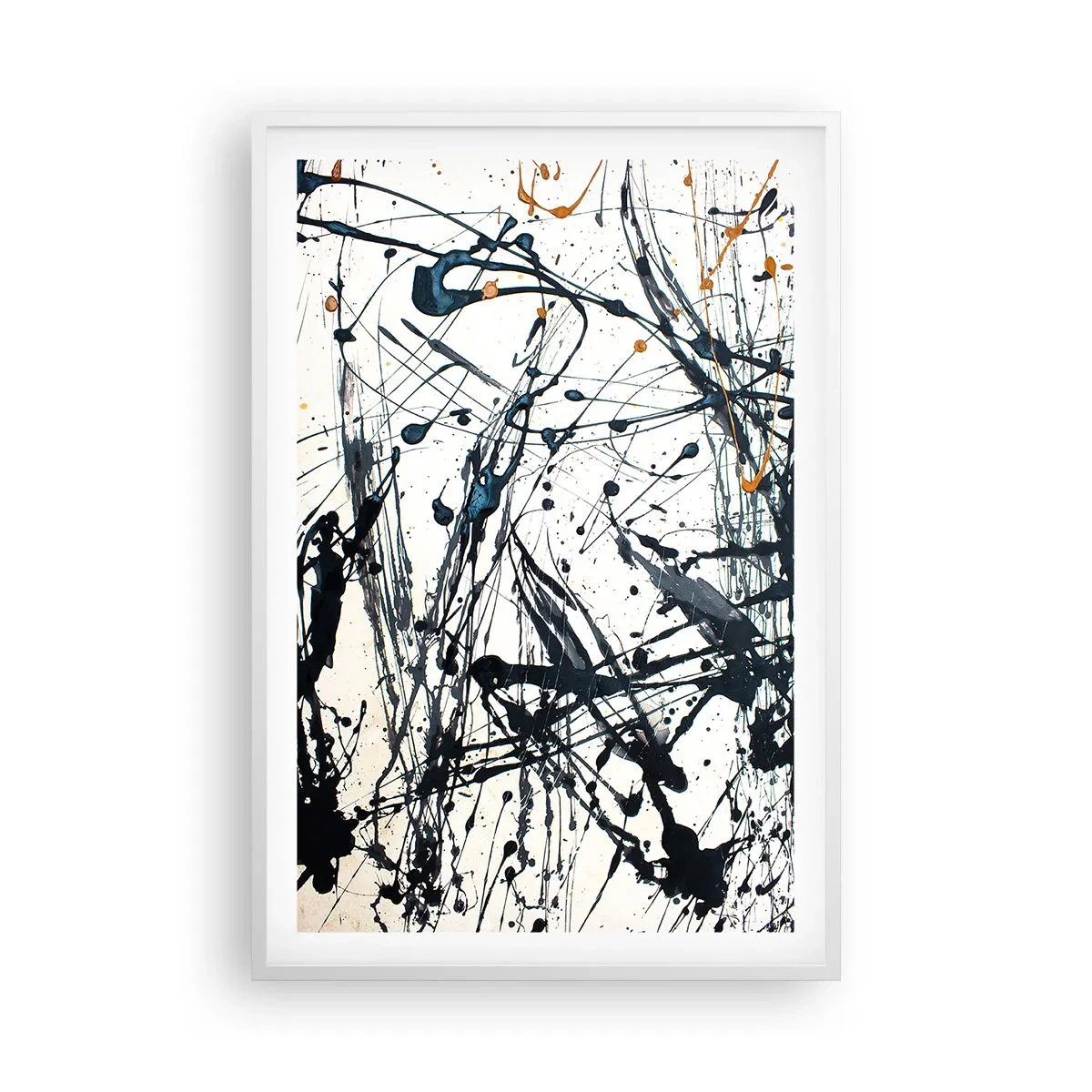 Pôster em moldura branca - Abstração expressionista - 61x91 cm