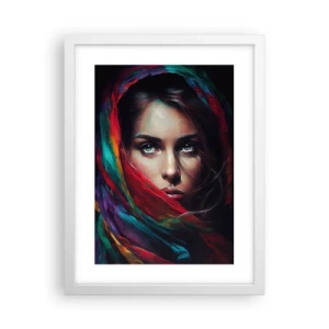 Pôster em moldura branca - Mistério de olhos verdes - 30x40 cm