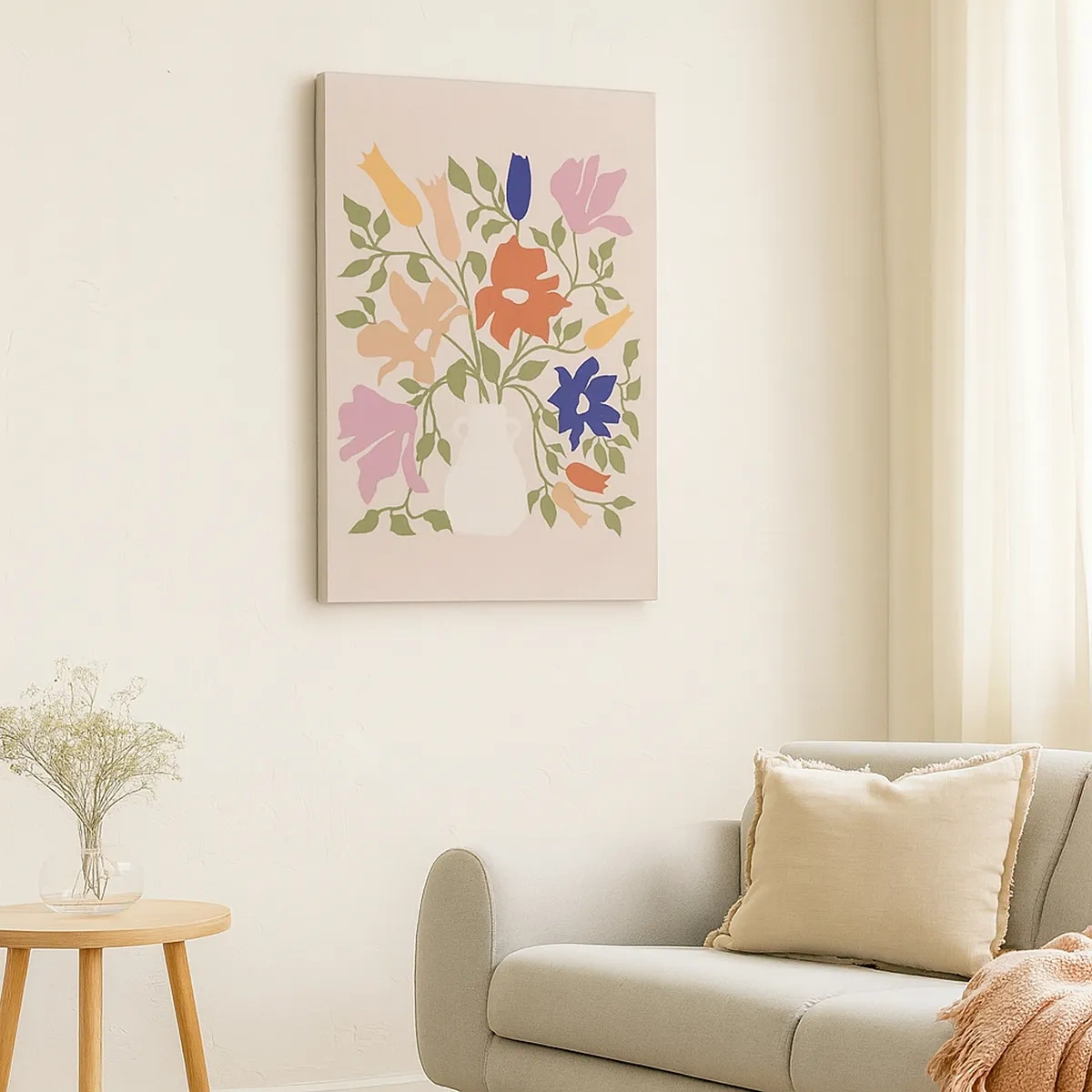 Quadro em tela - Buquê delicado - 50x70 cm