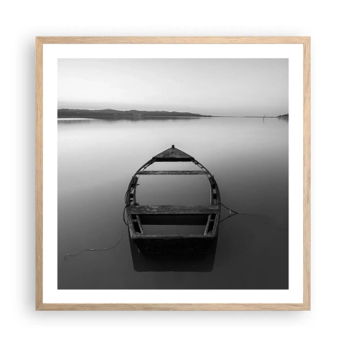Pôster com moldura de carvalho claro - Saudade e melancolia - 60x60 cm