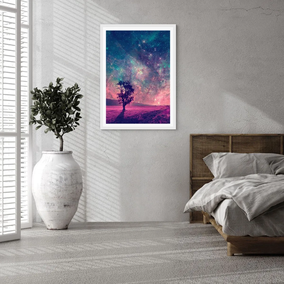 Pôster em moldura branca - Sob o céu mágico - 50x70 cm