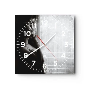 Relógio de parede - Relógio em vidro - Um momento sensual - 30x30 cm