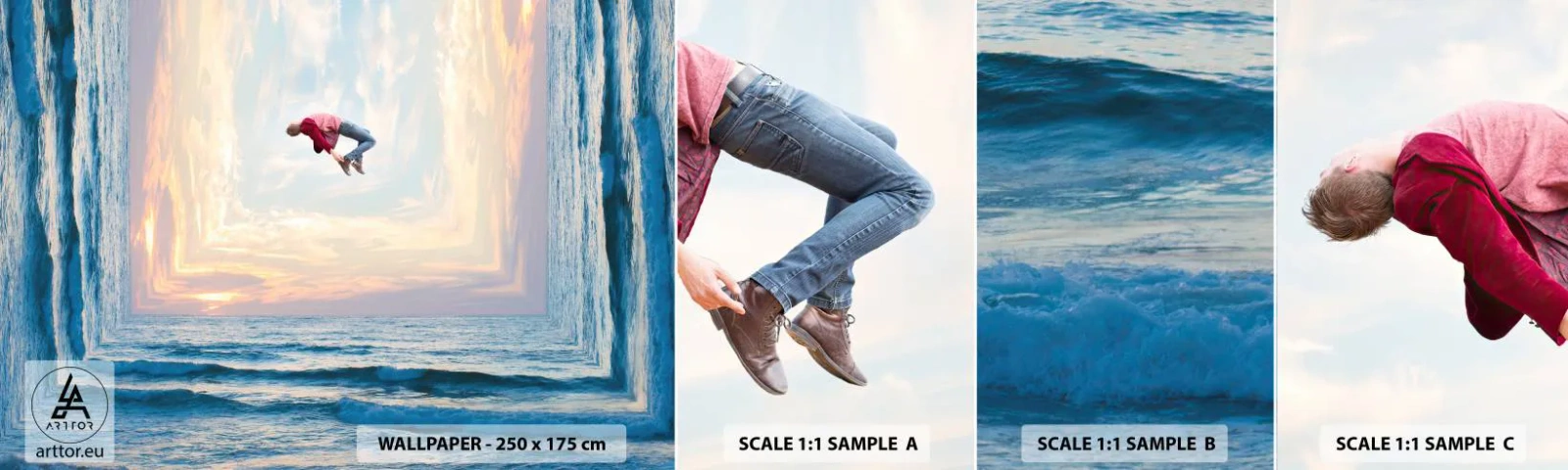 Amostra de Papel de Parede Standard Eco - Para outra dimensão - Abstração, Homem, Natureza - 100x30 cm