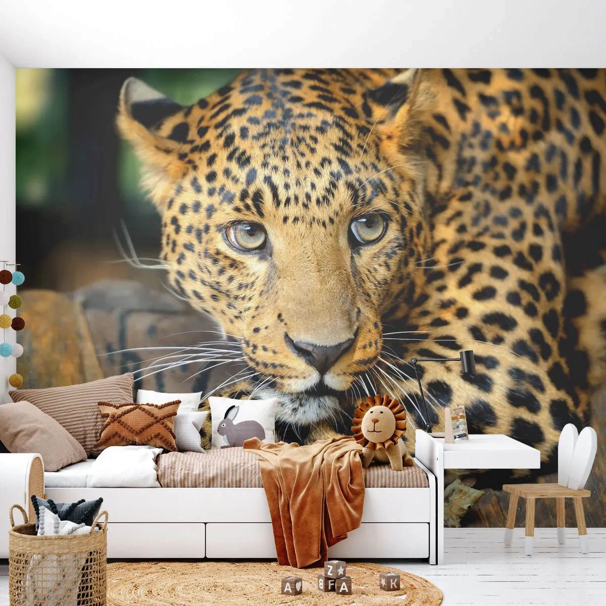 Papel de Parede Autocolante Deluxe Sticker - Não tenha medo, venha - Animais, Pantera, Gato selvagem - 250x175 cm