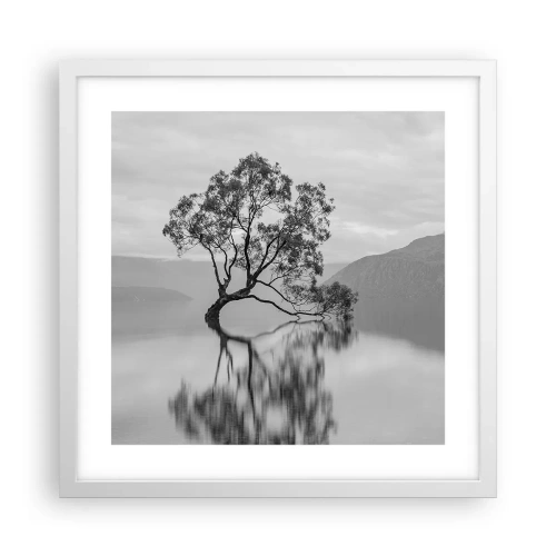 Pôster em moldura branca - Existe um país assim - 40x40 cm