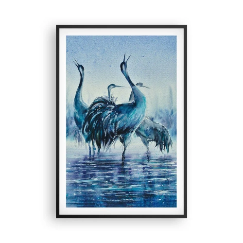 Pôster com moldura preta - Reunião matinal - 61x91 cm