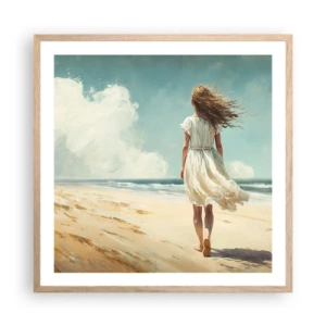 Pôster com moldura de carvalho claro - Para encontrar o sol e o vento - 60x60 cm