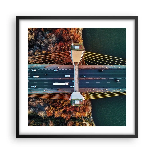 Pôster com moldura preta - Além das águas, além das florestas - 50x50 cm