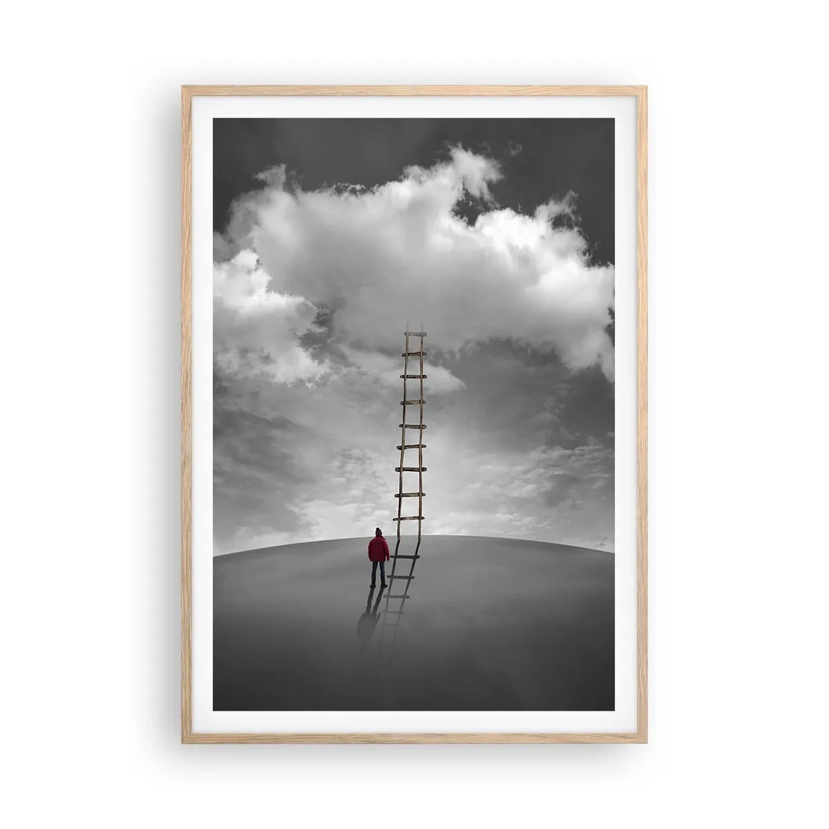 Pôster com moldura de carvalho claro - Tudo é possível - 70x100 cm