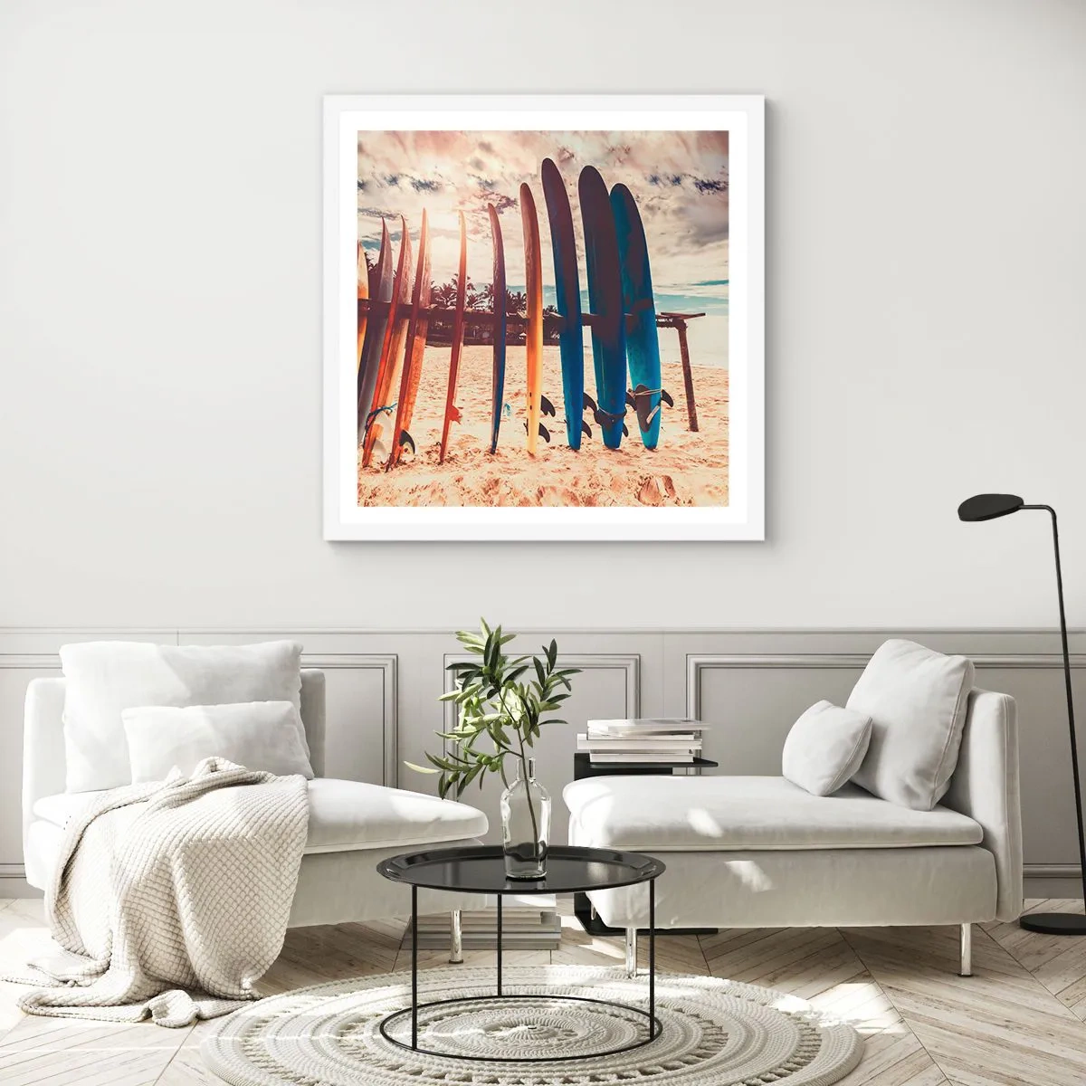 Pôster em moldura branca - Boa noite, até amanhã - 30x30 cm