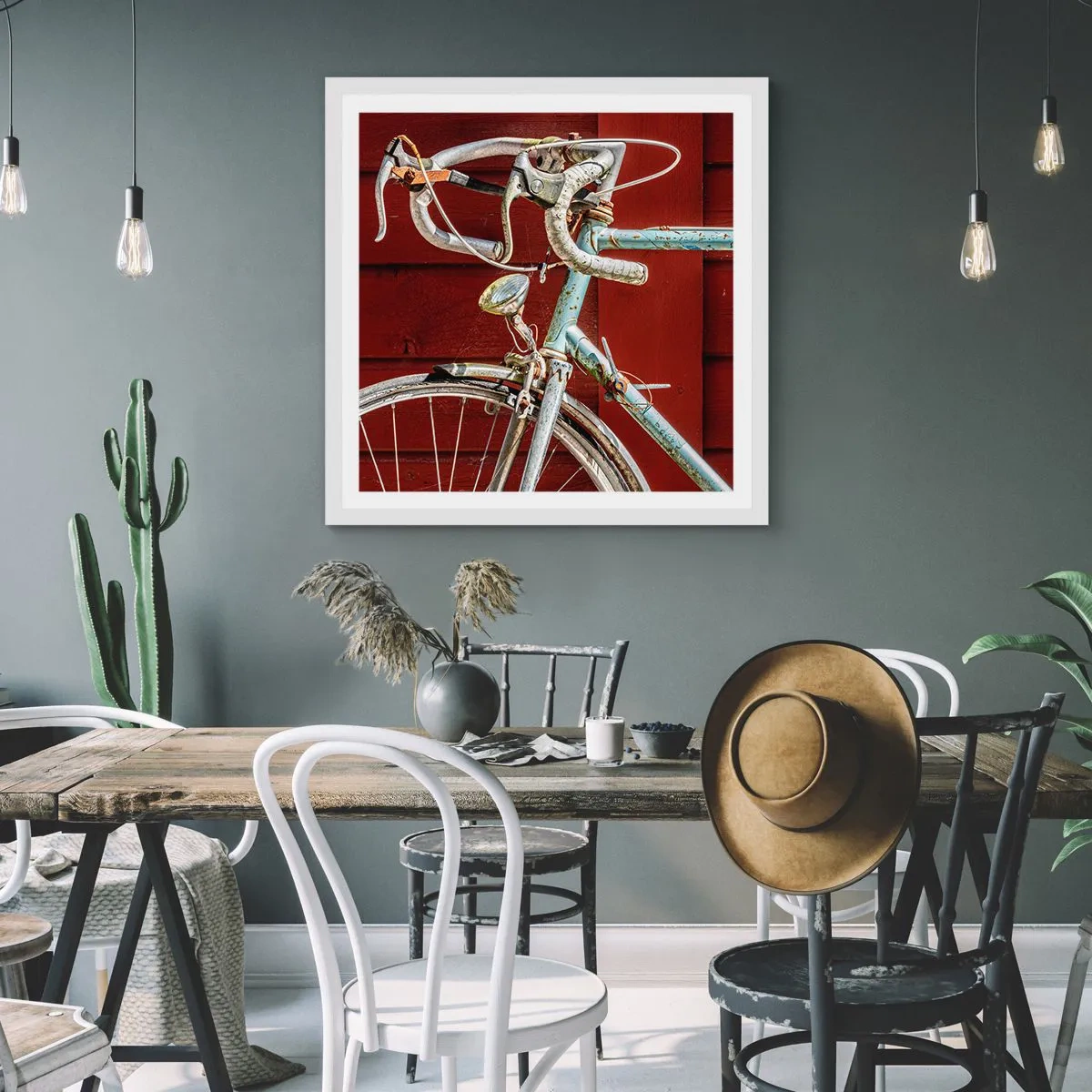 Pôster em moldura branca - Feito para vencer - 50x50 cm