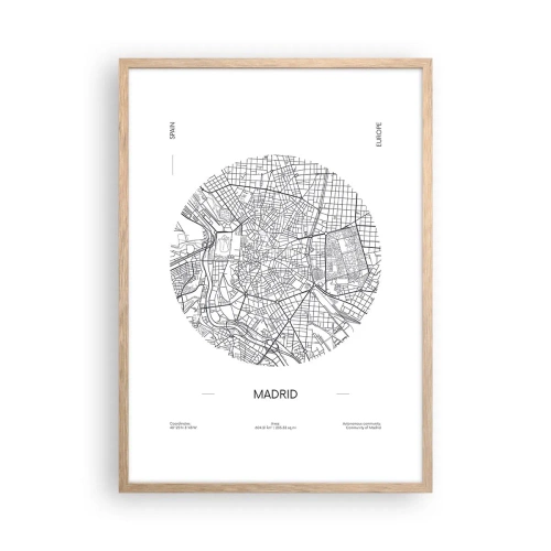Pôster com moldura de carvalho claro - Anatomia de Madri - 50x70 cm