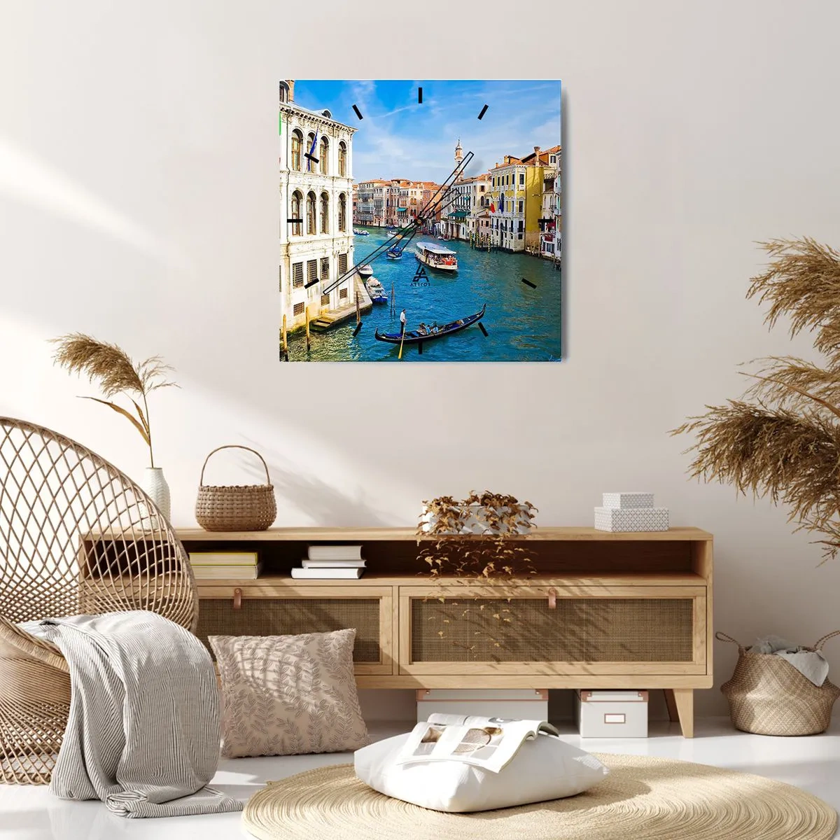 Relógio de parede - Relógio em vidro - Tráfego único no mundo - 30x30 cm