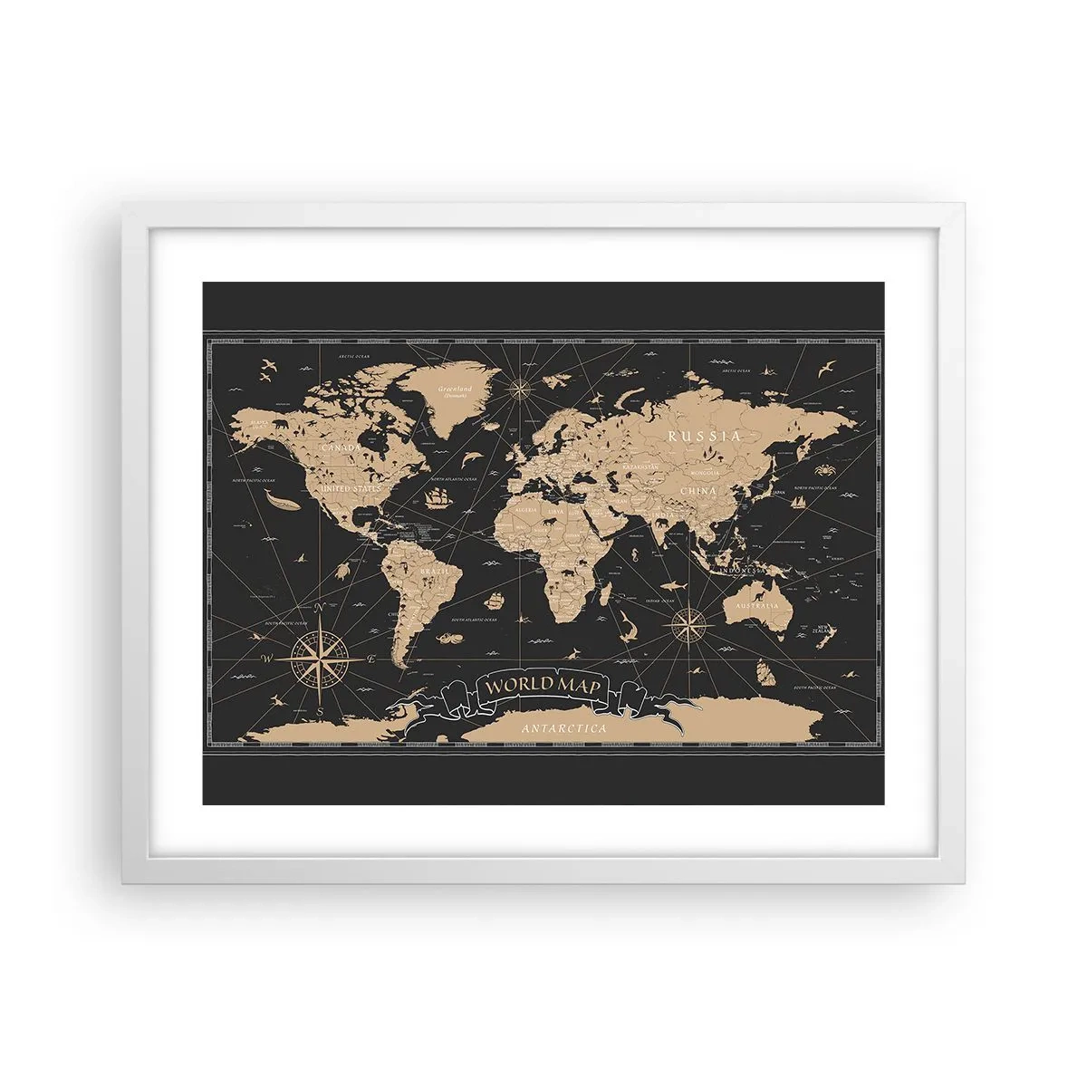 Pôster em moldura branca - Os limites do meu mundo - 50x40 cm