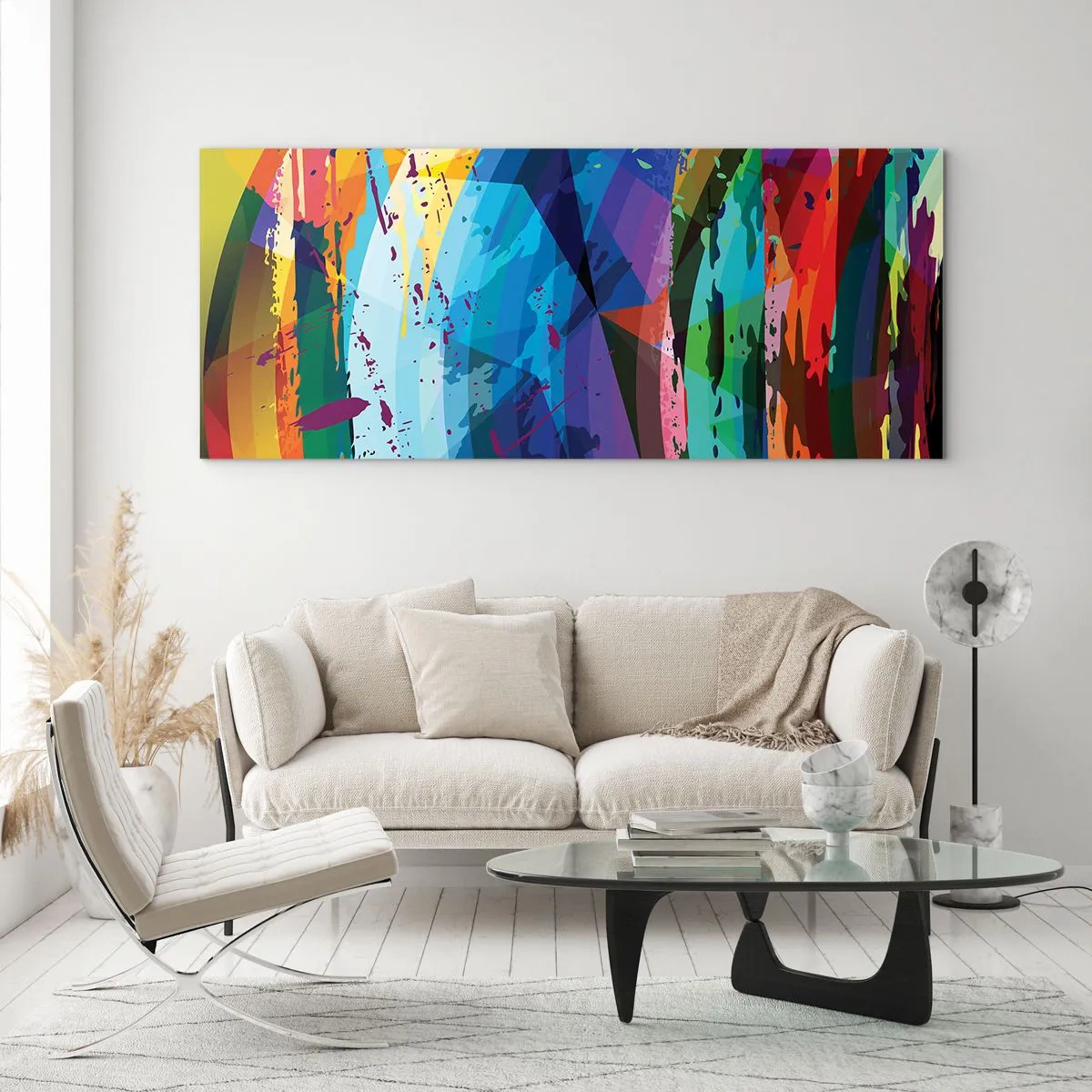 Quadro em vidro - Vertigem colorida - 100x40 cm
