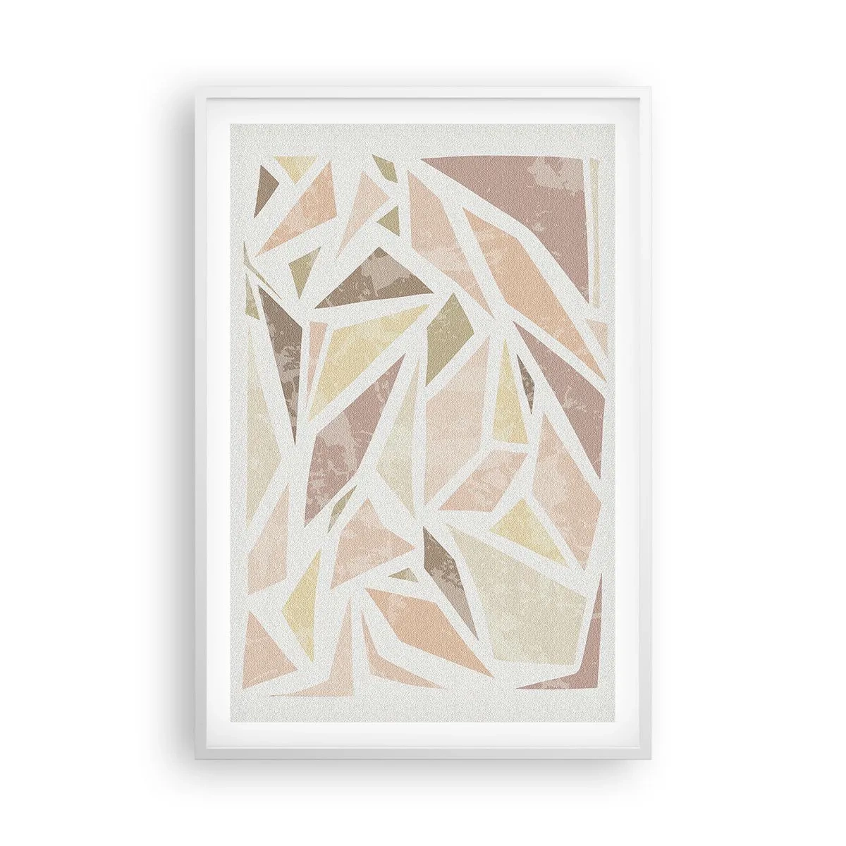 Pôster em moldura branca - Composição de vitral - 61x91 cm