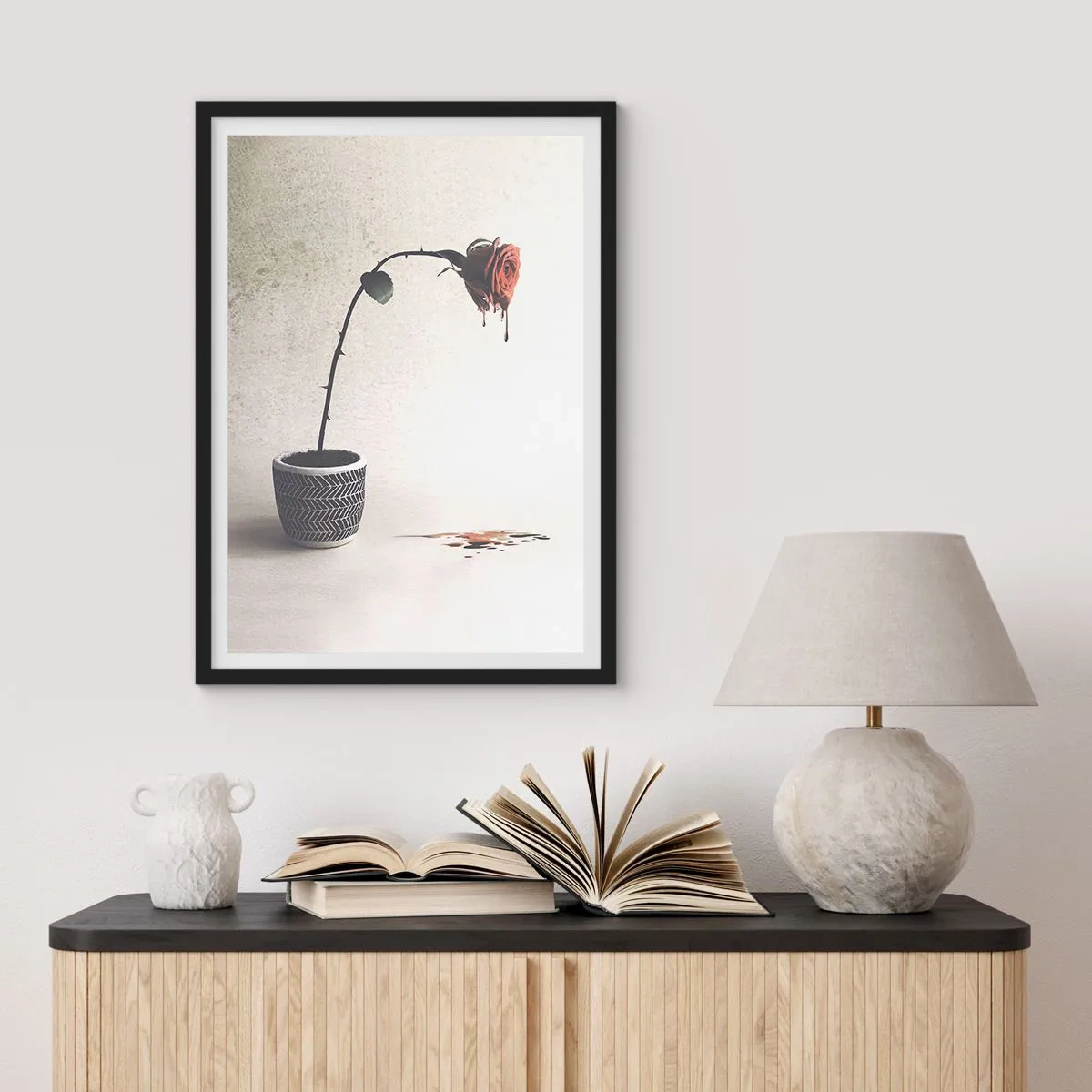 Pôster com moldura preta - Rosa dolorosa - 40x50 cm