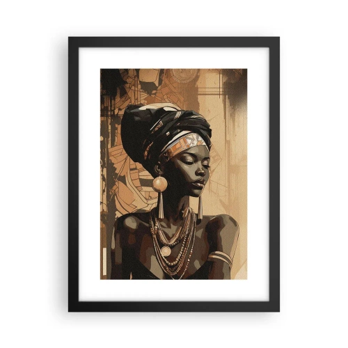 Pôster com moldura preta - Majestade africana - 30x40 cm