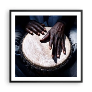 Pôster com moldura preta - Viva no seu próprio ritmo - 60x60 cm