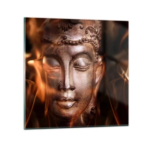 Quadro em vidro - Só existe o aqui e agora - 70x70 cm