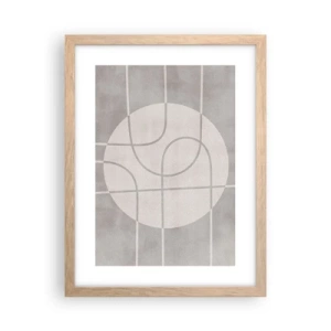 Pôster com moldura de carvalho claro - Circular e direto - 30x40 cm