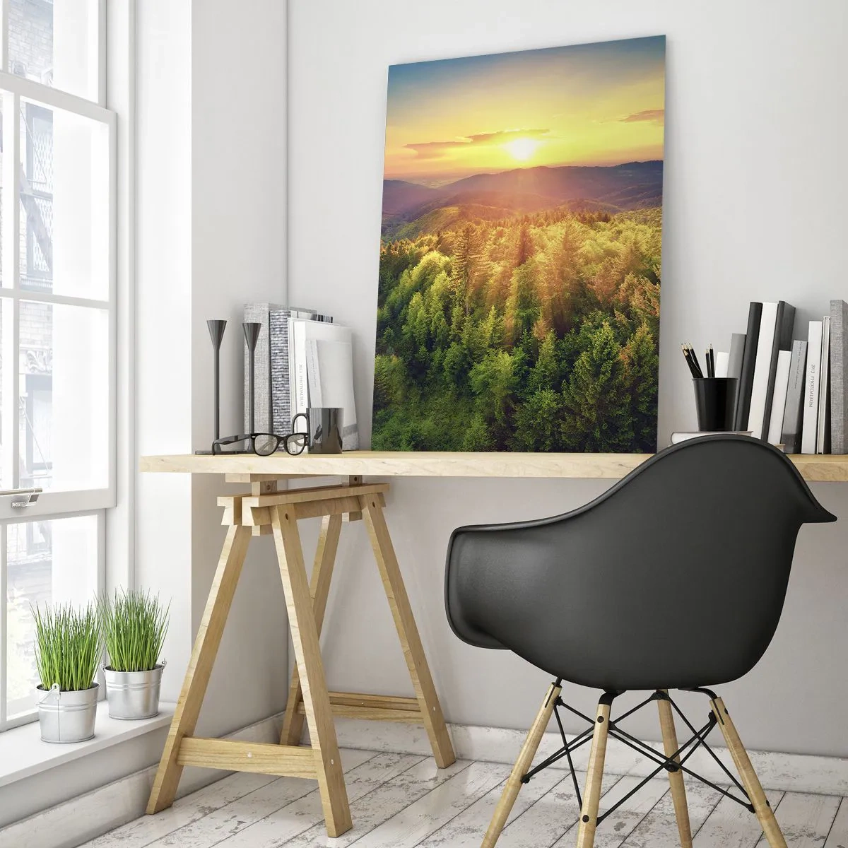 Quadro em vidro - Picos e cumes - 50x70 cm