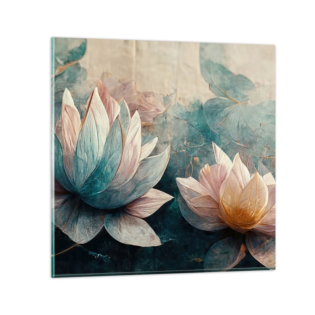 Quadro em vidro - Estrelas do lago - 70x70 cm