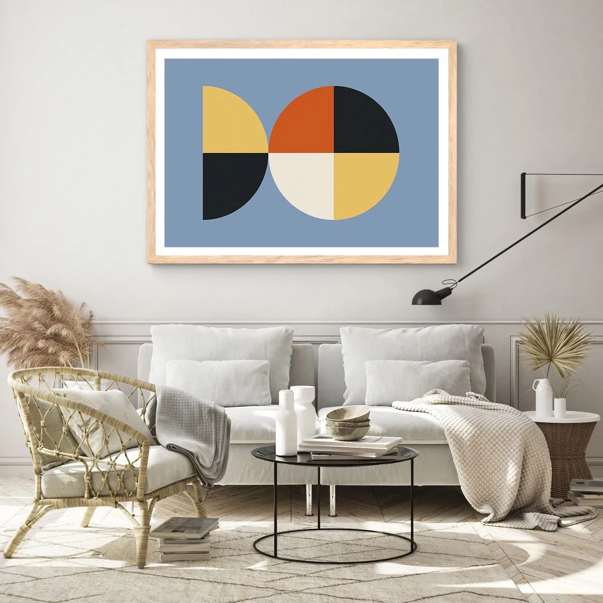 Pôster com moldura de carvalho claro - Verja e conte - 100x70 cm