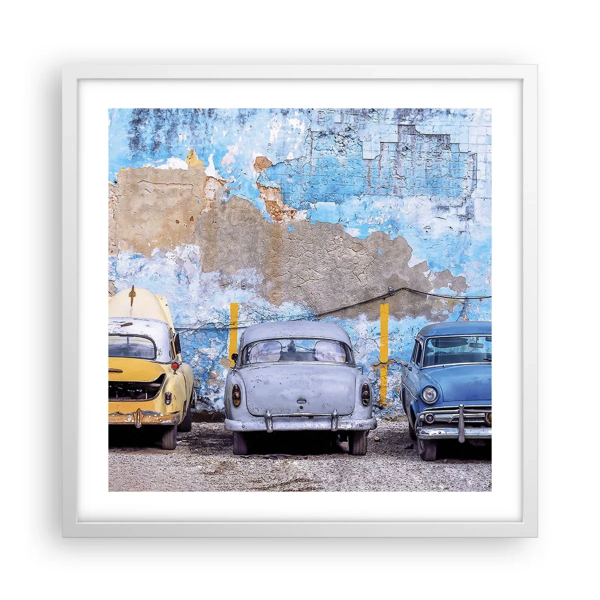 Pôster em moldura branca - Encontro de Veteranos - 50x50 cm