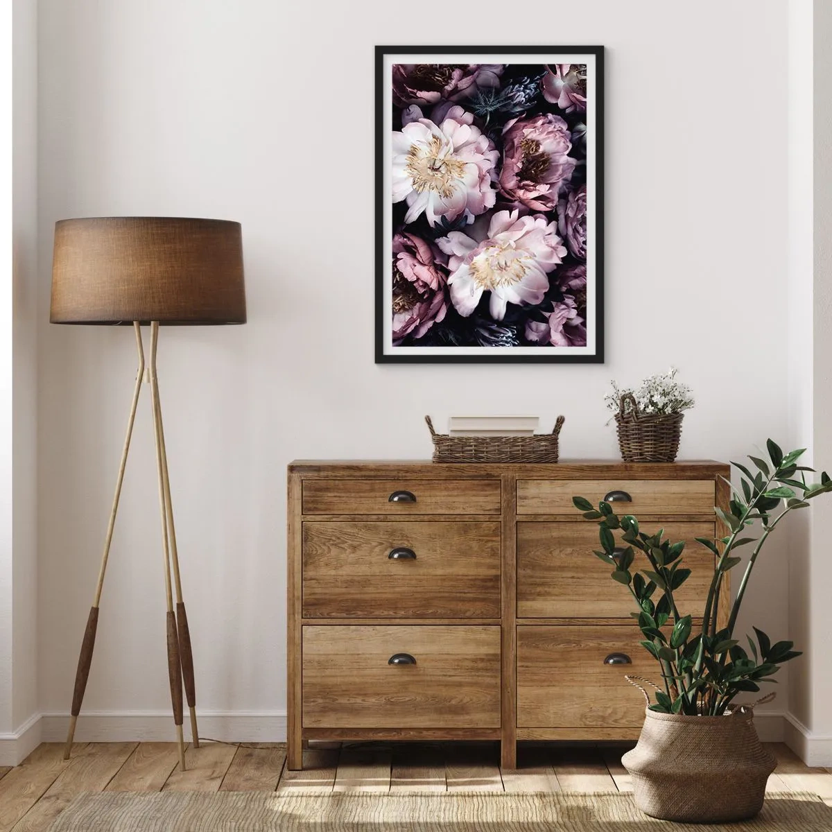 Pôster com moldura preta - Bouquet à moda antiga - 61x91 cm