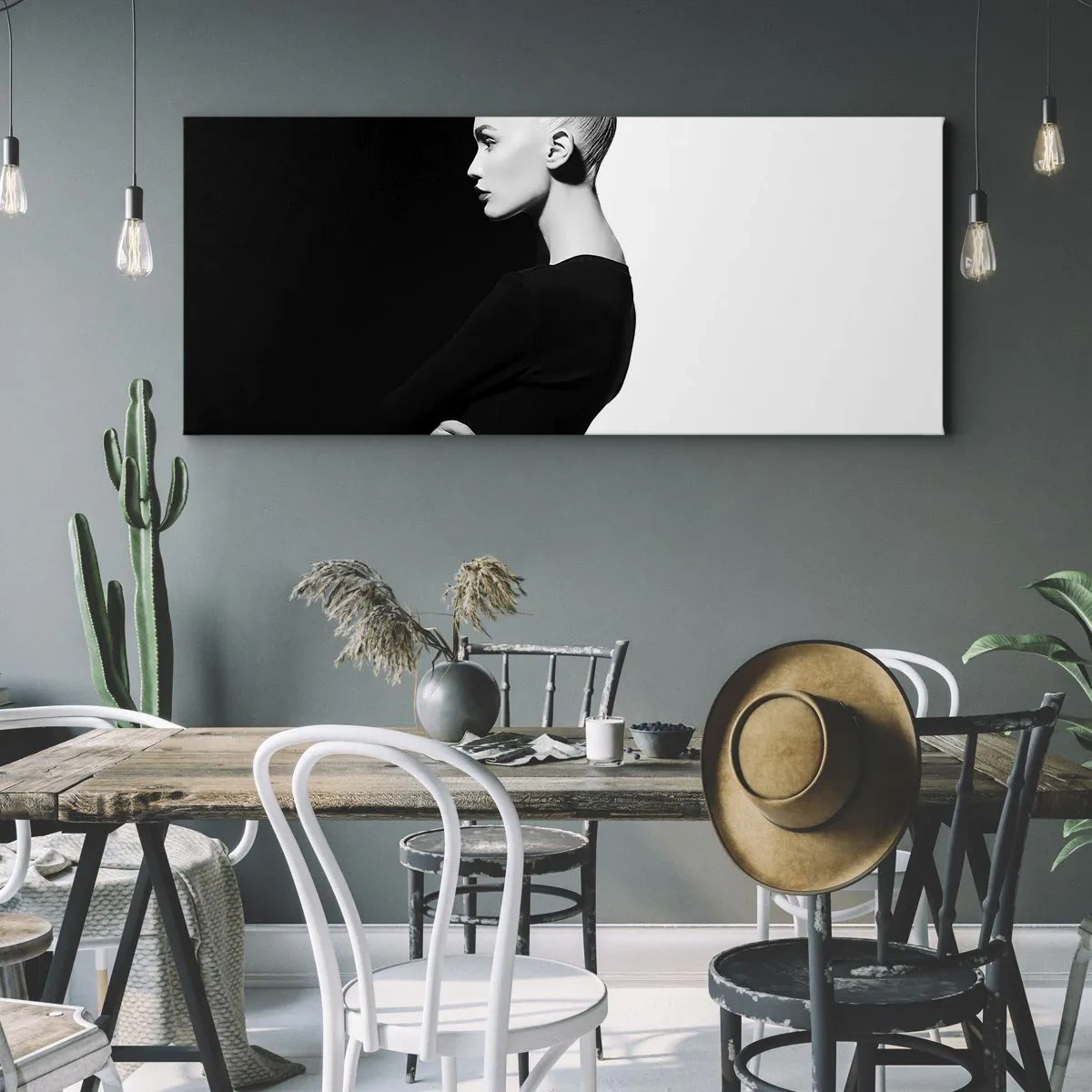 Quadro em tela - Simplesmente mulher - 100x40 cm