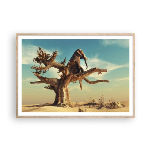 Pôster com moldura de carvalho claro - Um novo ponto de vista - 100x70 cm