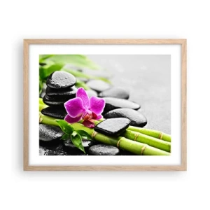 Pôster com moldura de carvalho claro - Calmo equilíbrio - 50x40 cm