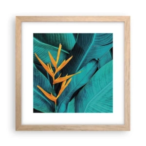 Pôster com moldura de carvalho claro - Flor do Éden - 30x30 cm