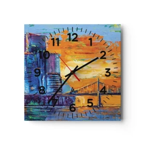 Relógio de parede - Relógio em vidro - Cultura e natureza - 30x30 cm