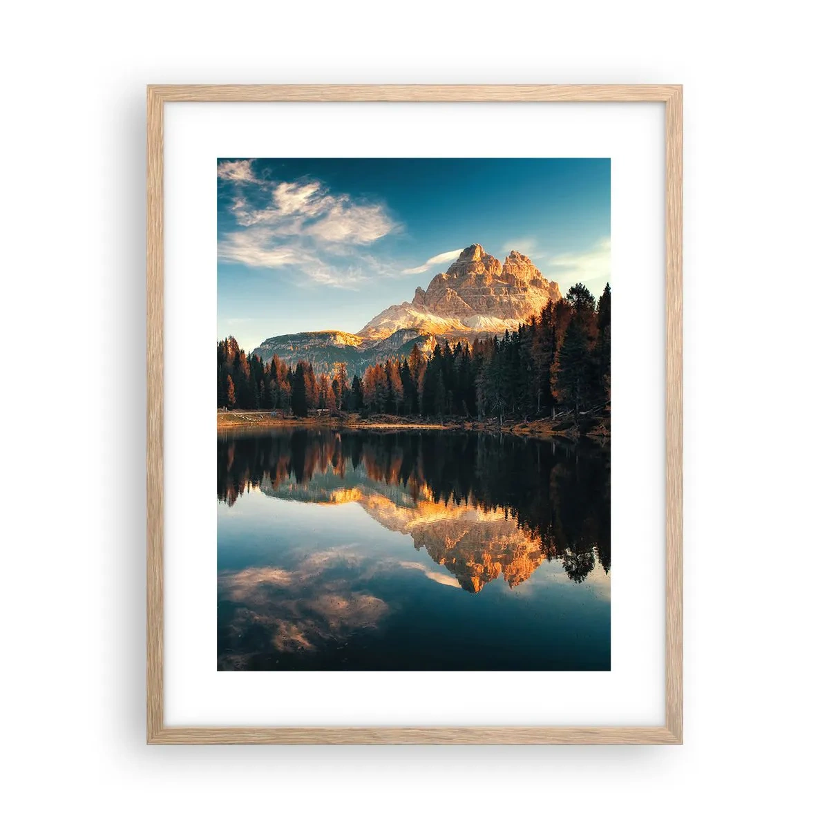 Pôster com moldura de carvalho claro - Paisagem dupla - 40x50 cm