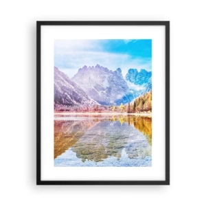 Pôster com moldura preta - E nas montanhas é outono - 40x50 cm