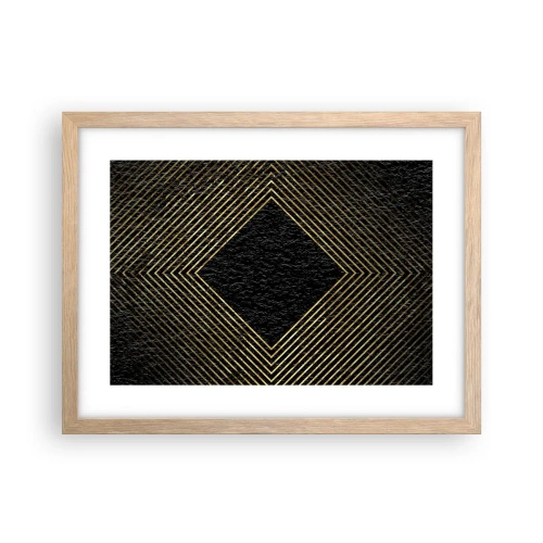 Pôster com moldura de carvalho claro - Geometria em estilo glamoroso - 40x30 cm