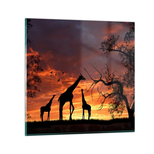 Quadro em vidro - Um pequeno jantar com seus entes queridos - 60x60 cm