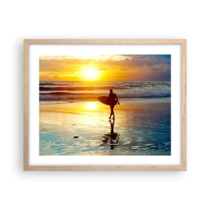 Pôster com moldura de carvalho claro - O Retorno do Guerreiro - 50x40 cm