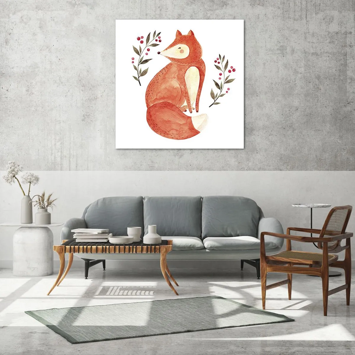 Quadro em vidro - Pequeno ruivo - 40x40 cm