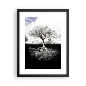 Pôster com moldura preta - Descobrir a natureza do mundo - 30x40 cm