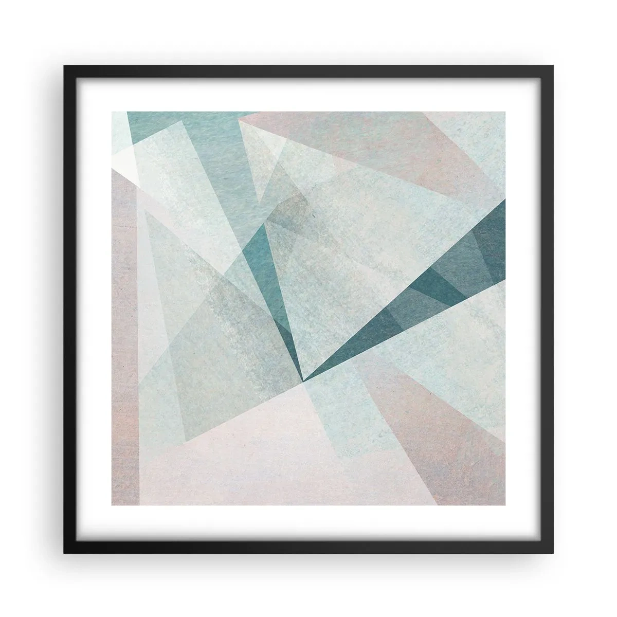 Pôster com moldura preta - Calmo, embora dinâmico - 50x50 cm