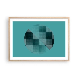 Pôster com moldura de carvalho claro - Círculo – uma variação geométrica - 70x50 cm