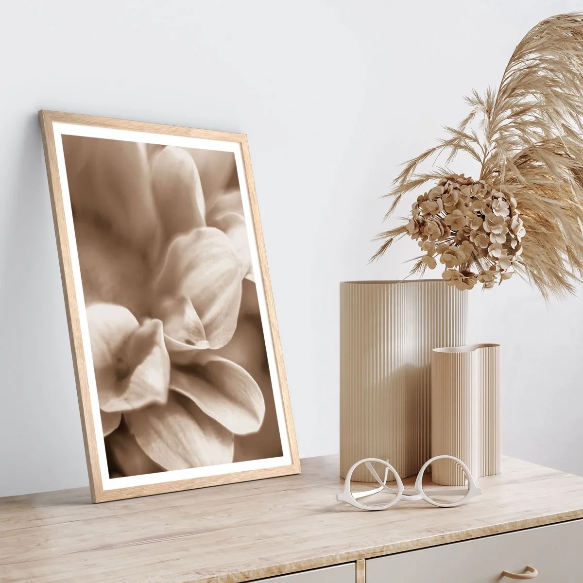 Pôster com moldura de carvalho claro - Gentil como um sorriso - 50x70 cm